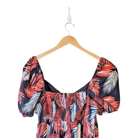 J.Crew Black Wildfire Print Puff-Sleeve Twist-Front Midi Dress NWT - Picture 8 of 14